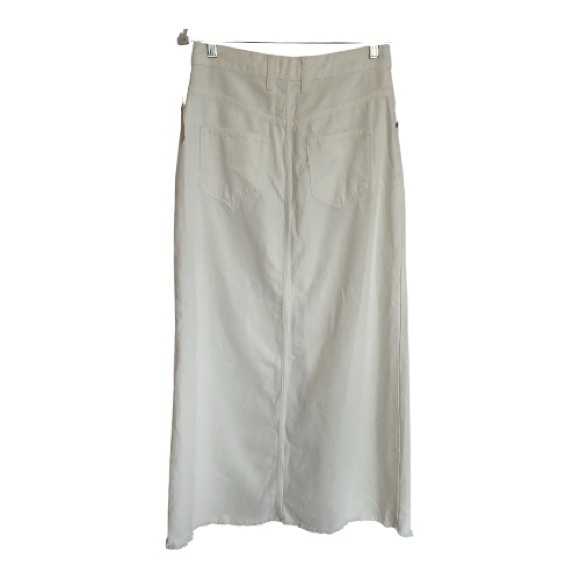 NWT Madi Pilcro Front Split White Denim Skirt - Raw Hem Size 6 - Picture 3 of 10